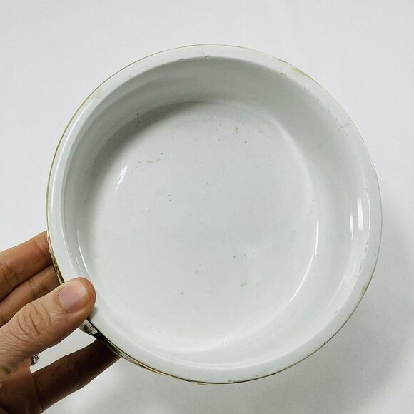 Vintage Capodimonte Cherub Angle Porcelain Ashtray Bowl Big Green Embossed Italy - Picture 6 of 10